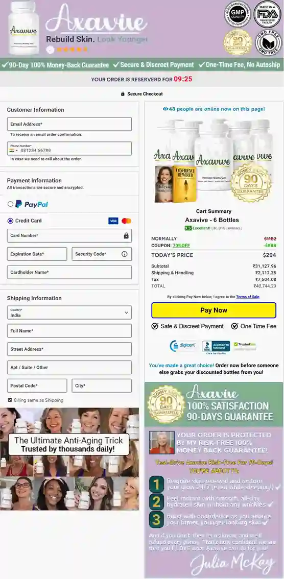 Axavive &mdash; Official Secure Payment Page USA 2026