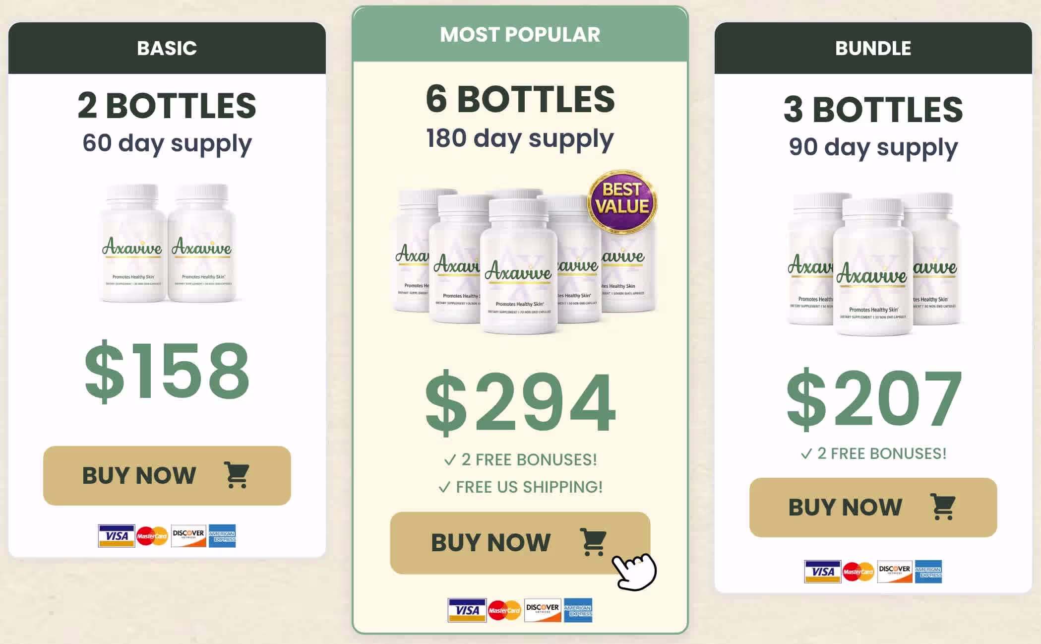 Axavive &mdash; Official USA Order Page Pricing 2026